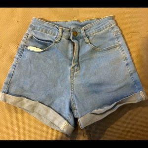 Stretchy light blue shorts